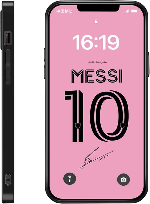ZERMU for iPhone 14 Plus Case, Lione%l Mess%i Super Soccer Star Miam-i #10 Case Full Protection Soft Silicone TPU Shock Absorption Bumper Cover Ph...
