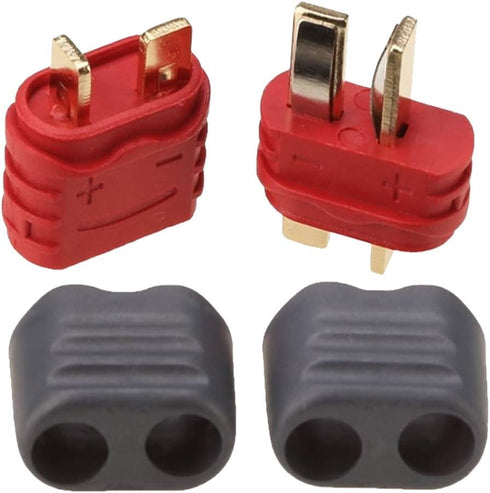 10 Pairs Anti-Slip Amass Deans T Plug Male Female Connector Adapter with Sheath Housing...
