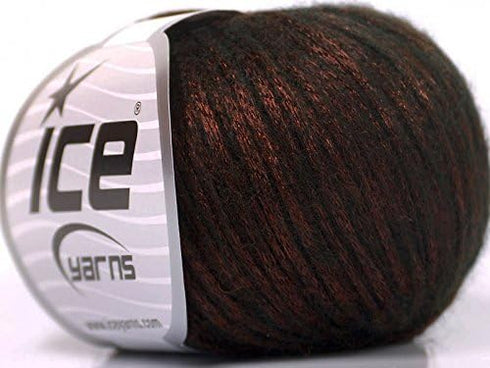 Rock Star, Dark Copper, Black, Shiny, Soft Nylon, Merino Wool, Acrylic Blend Yarn, 50 Gram......