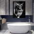 Black and White Animal Farmhouse Wall Art Highland Cow Reading Newspaper on Toilet Bowl Canvas Print Fun Art Poster for Wall Bathroom Canvas Paint...