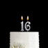 MAGJUCHE Silver 16th Birthday Numeral Candle, Number 16 Cake Topper Candles Party Decoration for Girl Or Boy...