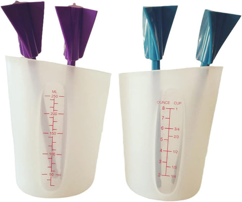 Silicone Resin Measuring Cups Tool Kit, 2PCS 250ml Measuring Cups for Epoxy Resin, 4pcs Resin Mixer Paddles Stir Sticks,Mixing Tools for Resin,Mol...