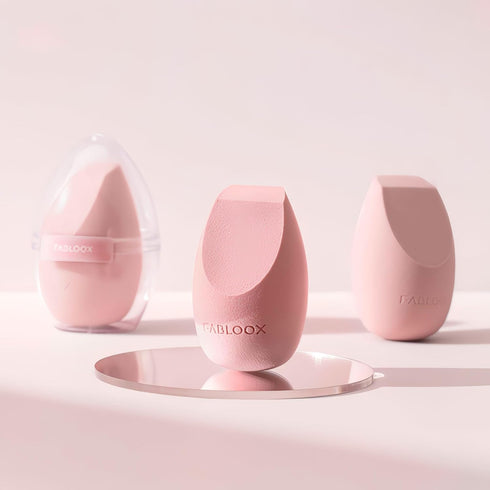 Microfiber Makeup Sponge Set, Latex Free Foundation Blending Sponge, Beauty Sponge with 3 Flat Sides, Flawless for Powder, Cream and Liquid, Trave...