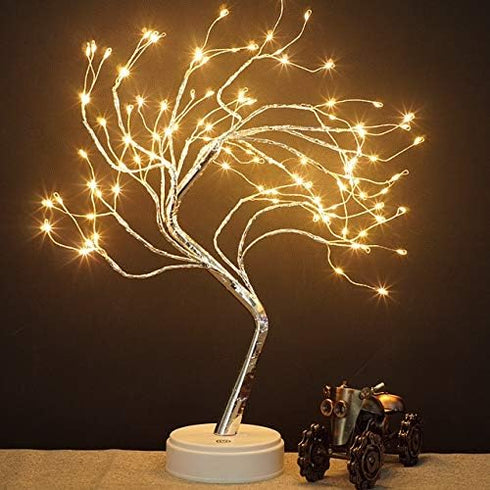 Lake Industries 20" LED Firefly Tree Lights | Bonsai - Bedroom, Desk Top, Table Lamp Decoration | USB/Battery Operated | Touch Switch | DIY Adjust...