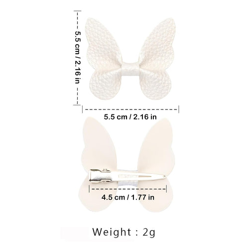 6 Pcs Butterfly Hair Clips Solid Color Lychee Veins Bow Hair Accessories Cute Fashionable Banger Hair Barrettes Holiday Headdress Hairpin, Girls W...