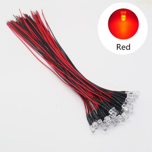 20pcs/lot DC12V F5mm 20cm Round Pre-Wired Water Clear LED Light Lamp Bulb Prewired Emitting Diodes for DIY Home Decoration (RGB Fast)...