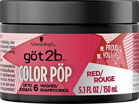 Got2B Color Pop Semi-Permanent Hair Color Mask, Red, 5.1 oz...