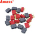 10 Pairs Amass T-Plug Connector Anti-Slip Male and Female Connector Adapters with Caps for RC LiPo Battery Motor ESC Controller...