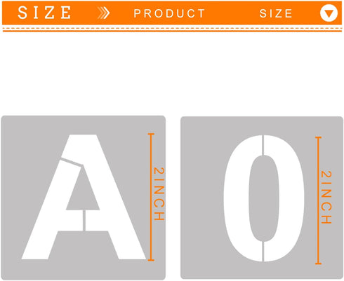 2'' Letter Stencils and Numbers, 36 Pcs Alphabet Art Craft Stencils, Reusable Plastic Number Templates Letter Stencils for Painting on Wood, Wall,...