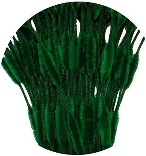 Pack of 100 Pipe Cleaners Fuzzy Bumpy Chenille Stems for Creative Handmade DIY Art Craft (Blackish Green)...