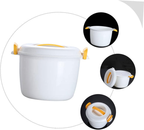 Rice Cooker Non- Stick Cooking Pot Microwave Rice Pot Spaghetti Microwave Cooker Kitchen Microwave Steamer Microwave Rice Cooking Soup Bowl Mug Of...