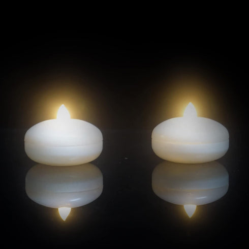 Waterproof Flameless Floating Candle Battery Operated Flickering Electric Led Light with Timer, Warm White Tealight Home Outdoor Decor for Wedding...