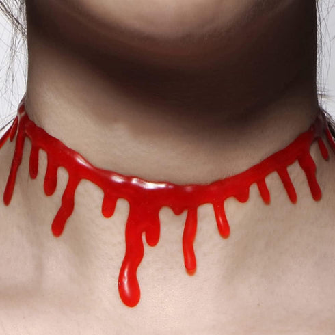 Dripping Blood Choker Halloween Necklace for Women Vampire Costume Accessories Slit Throat Bloody Choker Necklace for Girls Halloween Party Favors...