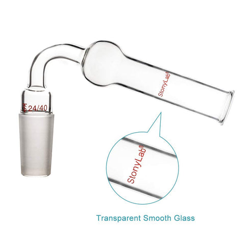 stonylab Glass 75 Degrees Drying Tube, Borosilicate Glass Bent Drying Tube Adapter with Inner 24/40 Standard Taper Joint for Organic Synthesis Che...