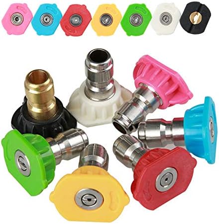 2Pcs 15 Degree Yellow Color Pressure Washer Accessories Kit Spray Nozzle Tips Quick Connecting Pivoting Coupler 1/4 inch...