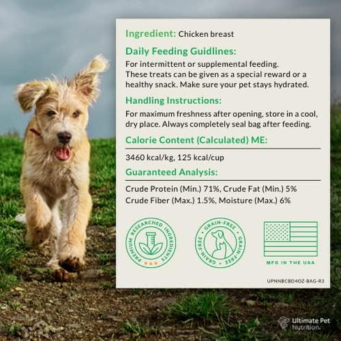 ULTIMATE PET NUTRITION Nutra Bites Freeze Dried Raw Single Ingredient Training Treats Food Topper for Dogs, 4 Ounces, Chicken Breast...