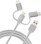 JOBY 3-in-1 Charging and Sync Cable, 1.2m Length, Space Gray, Lightning Cable, USB C Cable, Micro USB Cable, Smartphone Cable, MFi Certified...