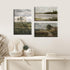 Field Landscape 3 Pieces Split Print Wall Art, Vintage Printed Country Landscape Painting, Oil Painting Mural Art, Nature Landscape Wall Art Print...