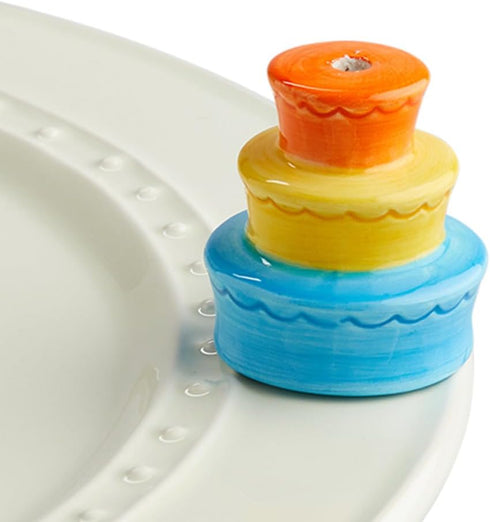 Nora Fleming Hand-Painted Mini: Best Birthday Ever (Candle Holder Cake) A194...