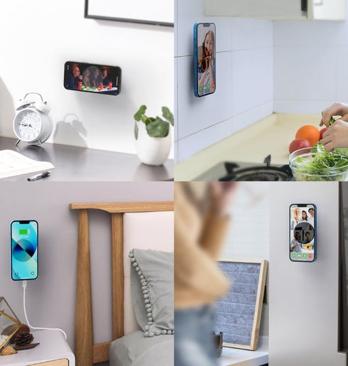 ARLIFE Sticky Magnetic Phone Wall Mount Compatible with Magsafe iPhone 14 13 12 Mini Pro Max, Holder for Samsumg and All Smartphones with Metal Ri...