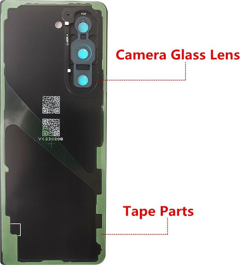 Z Fold 5 Back Glass Cover Waterproof Housing Door with Camera Glass Lens and Tape Parts Replacement for Samsung Galaxy Z Fold 5 All Models + Tool ...