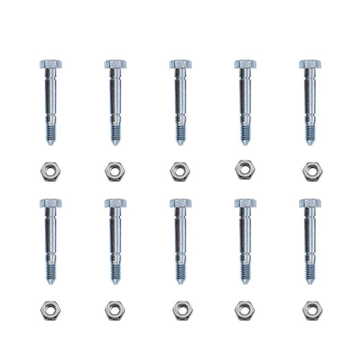 Pro-Parts 10PK Shear Pins and Nuts for Ariens 510015 51001500 Snapper 1-3865 7091550YP...