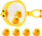 Bath Toy Baby Bathtub Duck Toy Set, 1 Pcs Ducky Animals Fishing Net with 6 Pcs Water Floating Sea Animals Duck Toys, Bathroom Floating Pool Fishin...
