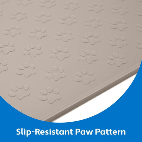 MIGHTY MONKEY 100% Waterproof Dog Food Mat, Raised Edges Silicone Pet Feeding Placemat for Cat, Dogs, Pet Bowls, High Lipped Tray Prevents Water S...