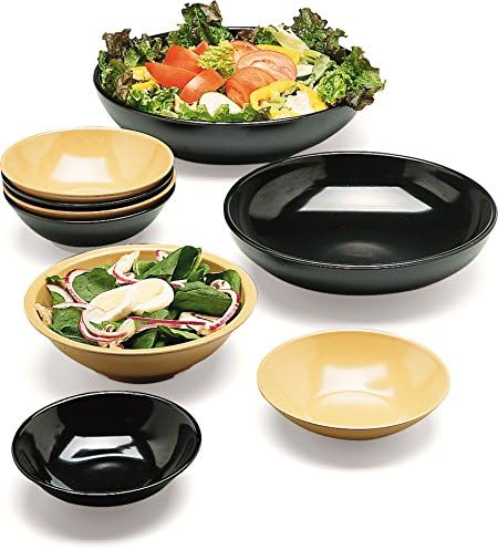 Carlisle FoodService Products 800B03 Melamine Salad Bowl, 27 oz, Black...