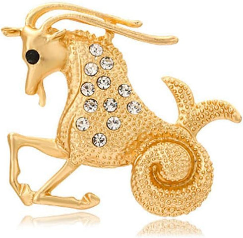 12 Constellations Pin Inlaid Rhinestone Brooch Metal Revivalism Style Souvenir Badge for Hat Clothes Backpack...
