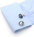 Vintage Cuff Links Blue World Map Globe Design Quality Brass Material Cuff-links for Men with Gift Box...