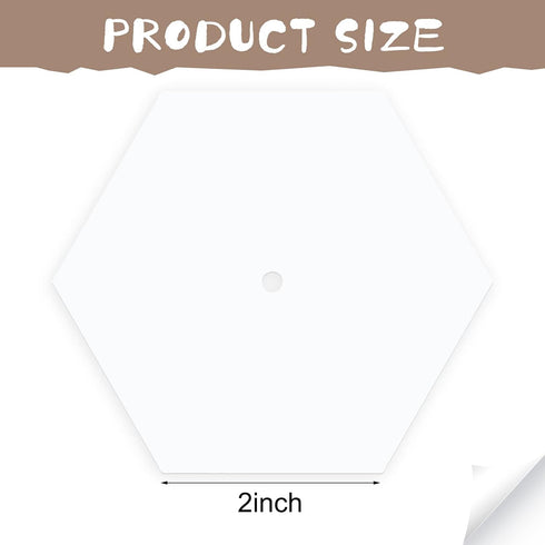 200 Count English Paper Hexagon Shapes Templates Hexagon Piecing Paper for Quilting White Paper Quilting Templates with Hole for Sewing Supplies(2...