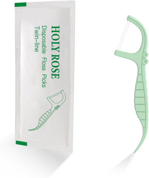 Holy rose Twin-Line Dental Flossers 200 Count?Each Individually Wrapped, Floss 2 Bag Suitable for Travel Hotel Restaurant Office Car Dental Floss,...