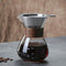 Pour Over Coffee Maker with Double Layer Stainless Steel Filter, 13.5oz/400ml Borosilicate Glass Carafe with V60 Reuseable Filter, Wooden Collar C...