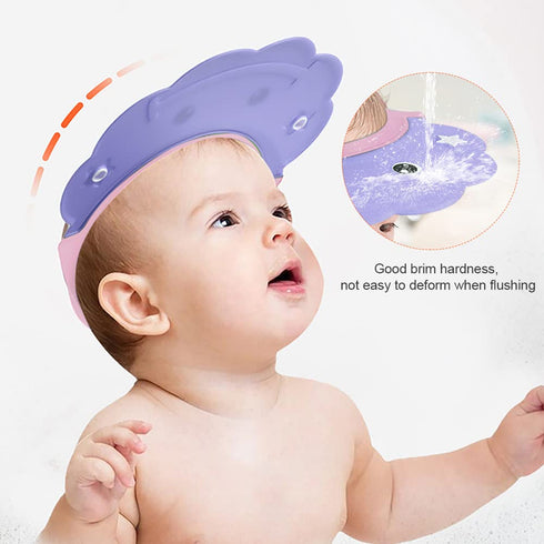2 Pcs Baby Shower Cap Adjustable Girls Boys Hair Washing Shield Waterproof Ear Protective Shampoo Hat Soft Bath Head Cap Visor...