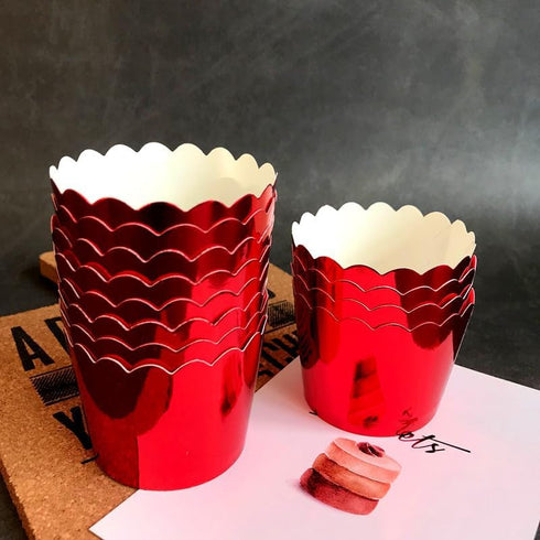 50 Pcs Paper Cupcake Liners Baking Cups, Holiday/Parties/Wedding/Anniversary(Red)...