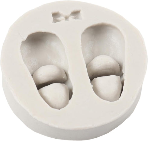 Baby Foot Print Silicone Molds Baby Shoes Fondant Mold For Baby Shower Cake Decoration Cupcake Topper Chocolate Candy Polymer Clay Gum Paste...