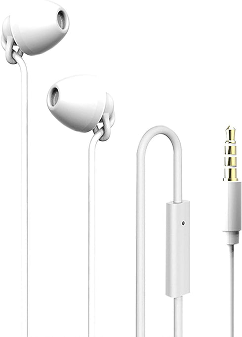 Sleeping Headphones Earphones, Soft Comfortable Silicone Noise Isolating Earbuds with Mic Earplugs for Nighttime, Insomnia, Travel, Sport, Meditat...