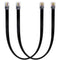 RJ12 Cable Short 1 Foot Telephone Line Cord with 6P6C Connector Landline Phone Wire for Both in-Wall and Out-Wall Using, Black, 2 Pack, AV06109...