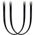 RJ12 Cable Short 1 Foot Telephone Line Cord with 6P6C Connector Landline Phone Wire for Both in-Wall and Out-Wall Using, Black, 2 Pack, AV06109...