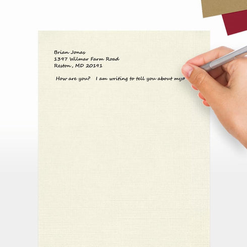 LUXPaper 8.5" x 11" Paper | Letter Size | Natural Linen | 80lb. Text | 50 Qty...