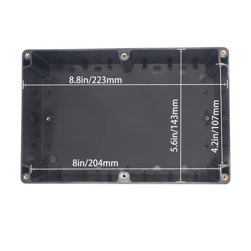 Watertight Junction Box, IP67 Waterproof Project Box Durable ABS Plastic Electronic Enclosure Case for DIY Electrical Project Black 9.06" x 5.91" ...