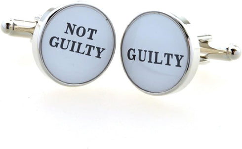Guilty Not Guilty Attorney Lawyer Judge Law Pair Cufflinks in a Presentation Gift Box & Polishing Cloth...