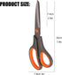 2 Pack 8" Titanium Non-Stick Scissors, All-Purpose Professional Stainless Steel Shears Comfort Soft Grip, Straight Office Craft Scissors for DIY S...