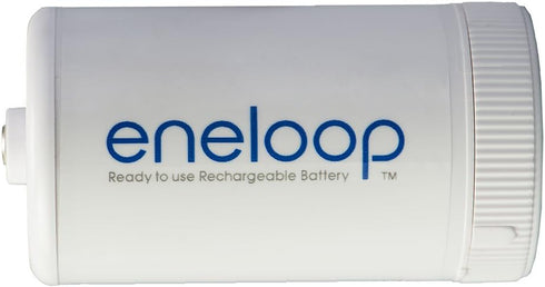 Eneloop Panasonic BQ-BS1E4SA D Size Battery Adapters for Use with Ni-MH Rechargeable AA Battery Cells, 4 Pack...