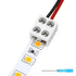 25 Pack Solderless White Led Tape Light Connectors Tighten Screw Terminal Blocks 2 Pin 10mm Connector with Screwdriver Wire to Strip Connector for...