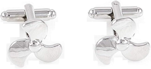 Propellor Propeller Ship Boat Pair of Cufflinks in a Presentation Gift Box & Polishing Cloth...