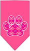 Mirage Pet Products Argyle Paw Pink Screen Print Bandana for Pets, Small, Orange...