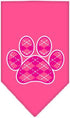 Mirage Pet Products Argyle Paw Pink Screen Print Bandana for Pets, Small, Orange...