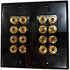 Black Speaker Wall Plate 16 Post for 8 Speakers and Color Coded for Home Theater System Dolby Audio Dolby Sound HDTV by Hookup.com....